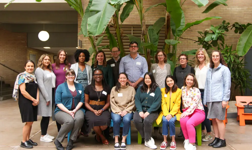 CRPE staff standing in the Mary Lou Fulton Teachers College atrium