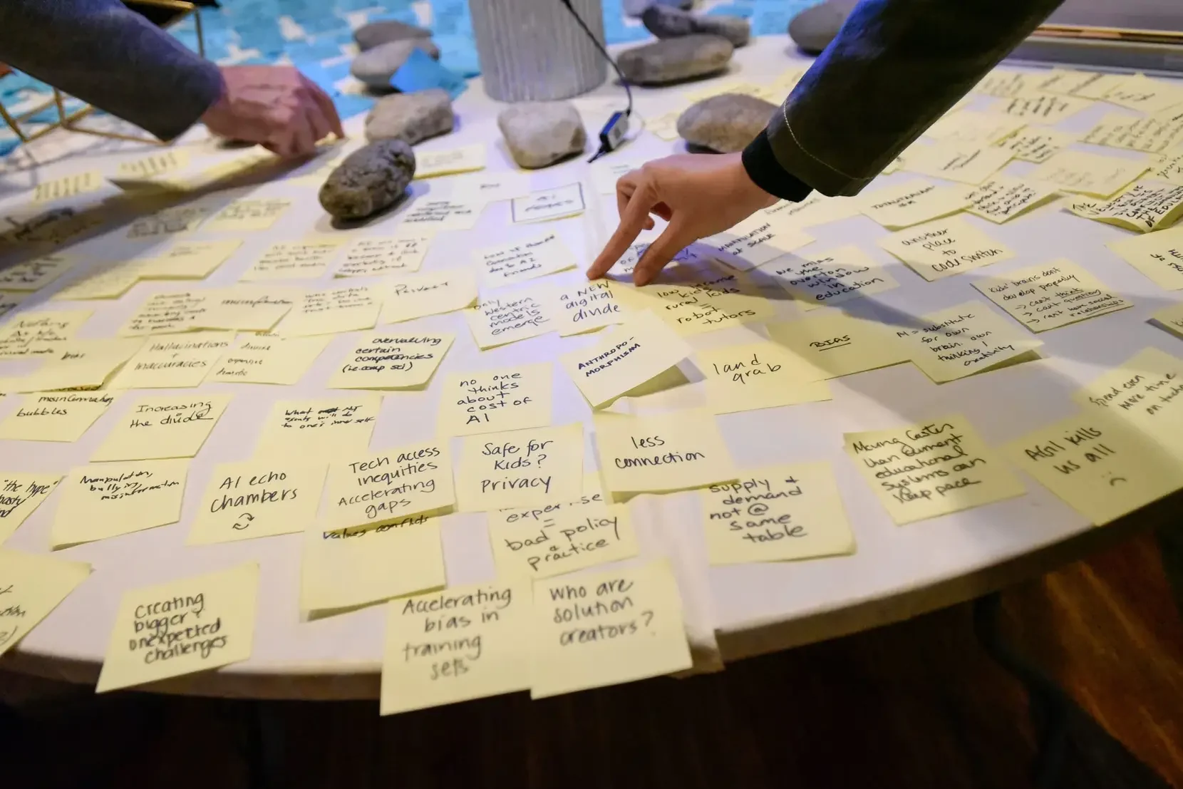 At CRPE's Think Forward: AI Learning Forum, attendees participated in an exercise on acknowledging our hopes and fears for an AI future. Ray Mares Photography.